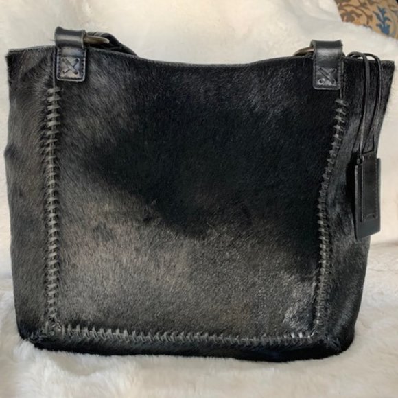 Antonio Melani Black Cowhide Leather HOBO - RARE - Picture 2 of 9